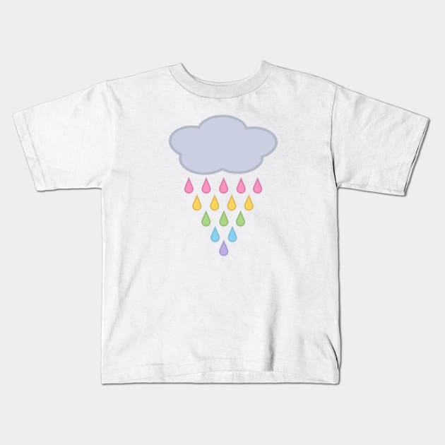 Raining Rainbow Rain Cloud Kids T-Shirt by Kelly Gigi